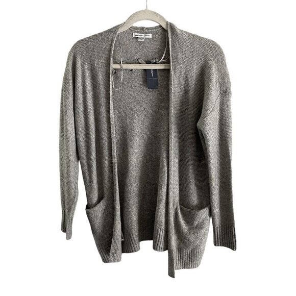 American Eagle Out.  Women SZ XS Gray Tie Grommet Detail Open Front Cardigan NWT - Picture 1 of 11